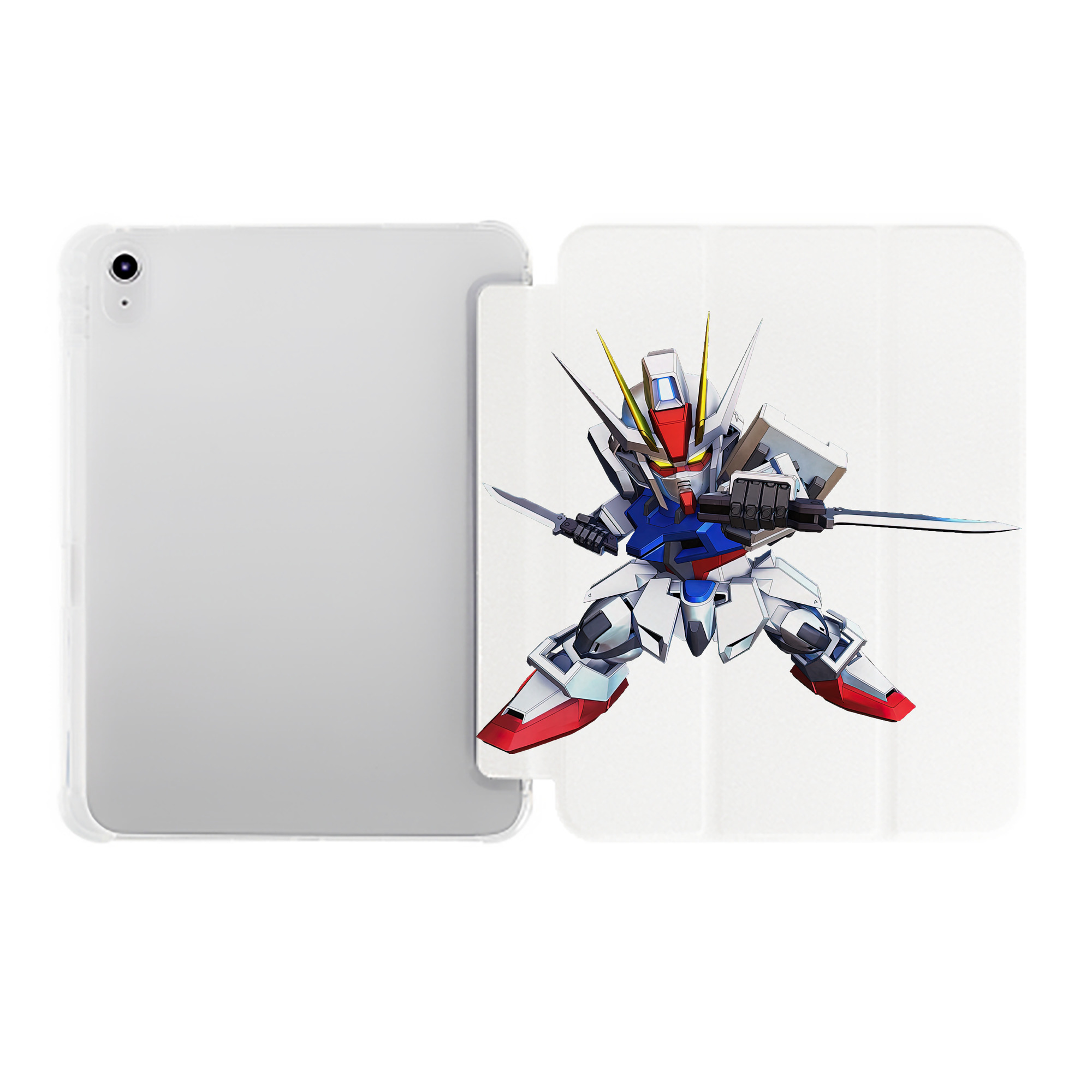 （画像用） 機動戦士ガンダム Mobile Suit Gundam IPad ケース ペン収納付き 三つ折りスタンド PUレザー×シリコン 対応機種9.5/10.5/10.9インチ